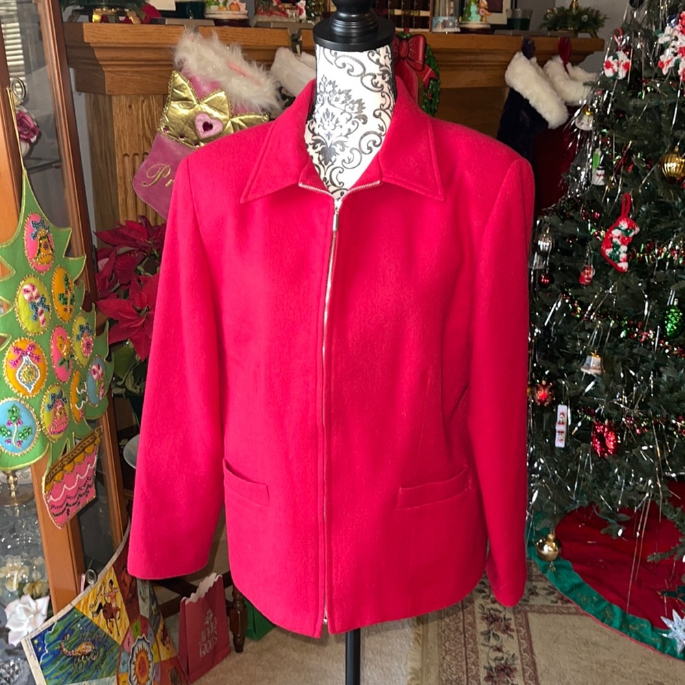 💗3/$12💗Sag Harbor Women’s Plus Size 100% Pure New Wool Zip Up Jacket